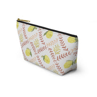 Lemon Tile Accessory Pouch w T-bottom in Pink